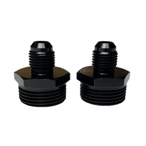 2Pcs AN6 6AN Male To 3/4” NPS Male Straight Adapter Fitting For Fuel Oil Black - Picture 1 of 3