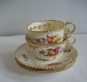 Coalport Trio patt# 996 John Rose Pembroke c1827 Café Té Platillo Regencia Era 3 - Imagen 1 de 10