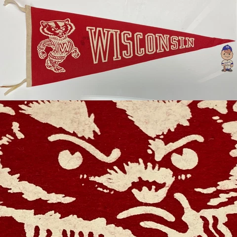 Vintage Wisconsin Badgers Madison University Pennant 11.5x29.5 Big Ten Cover