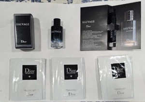 Set of 5 DIOR: SAUVAGE EDT 0.34oz, EDP 0.03oz, HOMME SHAVING CREAM 0.03oz x 3 - Picture 1 of 1