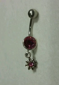 Bauchring Sterlingsilber mit Schmucksteinen Blume - Bild 1 von 2