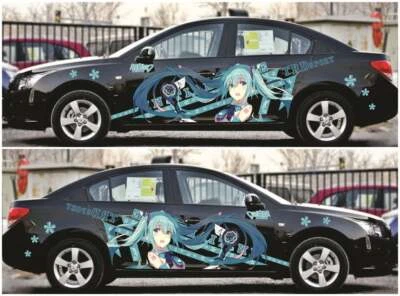 Anime ITASHA Hatsune Miku car side sitcker car door sticker wrap fit any cars  - Image 1 of 4