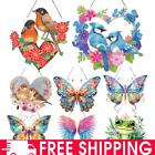 Acrylic Crystal Hanging Home Wall Decor Butterfly Single-Sided Colorful Feathers