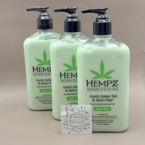 Hempz Exotic Green Tea & Asian Pear Body Moisturizer 3-Pack - 100% Authentic - Picture 1 of 3