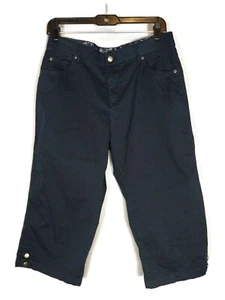 Erika Blue Capri Chino Casual Straight Leg Pants Size 8 - Picture 1 of 3