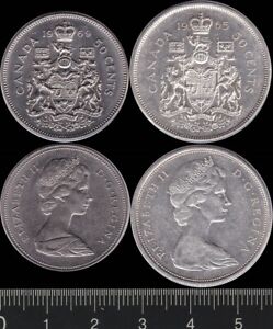Canada: 1965, 69 Fifty Cents Queen Elizabeth II 50c , the first silver (2)