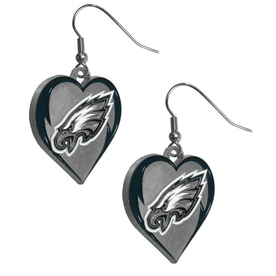 Pendientes colgantes corazón Philadelphia Eagles NFL fútbol americano con licencia joyería Foto 1 de 3