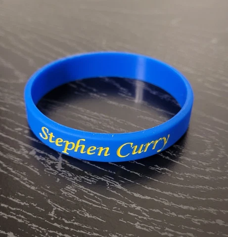 (1) Stephen Curry Blue Signature Basketball Silicone Bracelet Warriors Cover