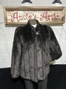 Faux Fur Coat VTG Monterey Fashions Ladies Jacket Made In USA Size 14 Womens  - Picture 1 of 10