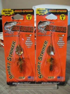 2 Joe's Flies Talla 8 En Línea SpinnerBaits Striker Corto/Trucha Moteada 163-8 Foto 1 de 4