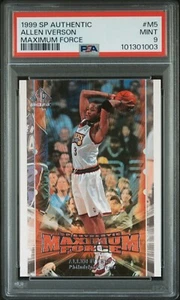 1999-00 SP Authentic Maximum Force #M5 Allen Iverson (HOF) PSA 9 MINT - Low Pop - Picture 1 of 4