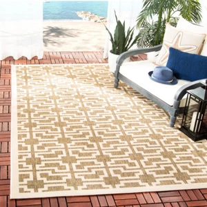 SAFAVIEH Indoor Outdoor CY6015-242 Courtyard Mocha / Beige Rug - Picture 1 of 11