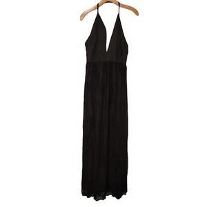 NWT Windsor Women's Black Spaghetti Strap Floral Lace Long Maxi Dress Sz Large - Picture 1 of 12