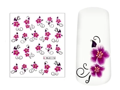 MARKENLOS Nail Art Sticker Blumen BLE1174 Water Decals Nagelsticker Nägel Nageldesign