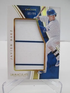 2016 Panini Immaculate Javier Baez Jumbo Jersey Patch Pinstripe 46/99 - Picture 1 of 3