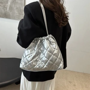 Solid Color Bow Shoulder Bag Plaid Cloud Underarm Bag Travel - Picture 1 of 15