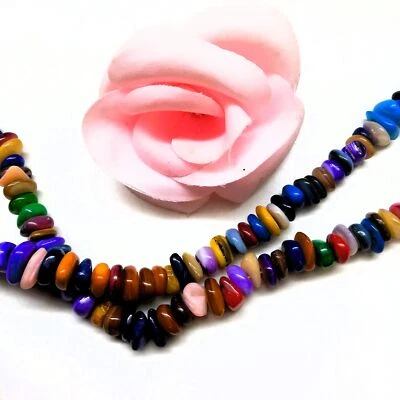 Perles rondelles coquillage teinté d'eau douce 5*10 mm - Photo 1/4