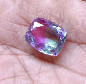 21.15 CT Wonderful Multi-color Cushion Shape Doublet Tourmaline Loose Gemstones - Picture 1 of 8