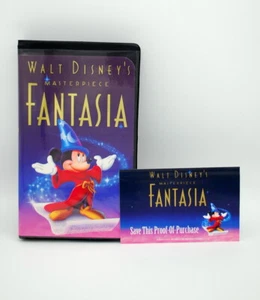 WALT DISNEY'S MASTERPIECE FANTASIA VHS TAPE WITH PROOF OF PURCHASE, 1991, USA - Picture 1 of 9