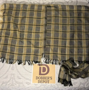 Plaid Shawl Poncho and Scarf Yellow and Black Wrap Poncho Women Men Unisex Shawl - Picture 1 of 3