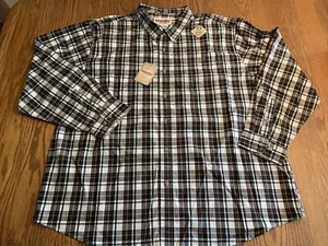 WRANGLER Rugged Wear Mens Wrinkle Resist Plaid L/S SHIRT 3X 4X #112336383 NWT - Picture 1 of 5