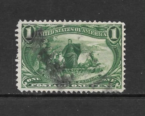 U.S. SCOTT 285 USATO F/VF - 1898 1c DK YEL GRN-TRANS-MISSISSIPPI EMISSIONE (BD) - Foto 1 di 2