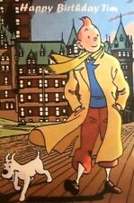 Tintin personalised homemade birthday card - In town (2020)