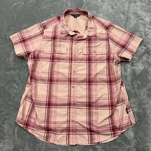 Eddie Bauer Hemd Damen groß rosa kariert Kurzarm Knopfleiste Tasche Outdoor - Bild 1 von 11