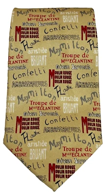 Corbata de seda Art Institute of Chicago corbata cabaret Art Moulin Rouge coleccionable Foto 1 de 4