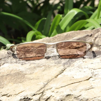 Half Rim Titanium Alloy Reading Glasses Photochromic Sunglasses Outdoor Reader  - Image 1 of 4