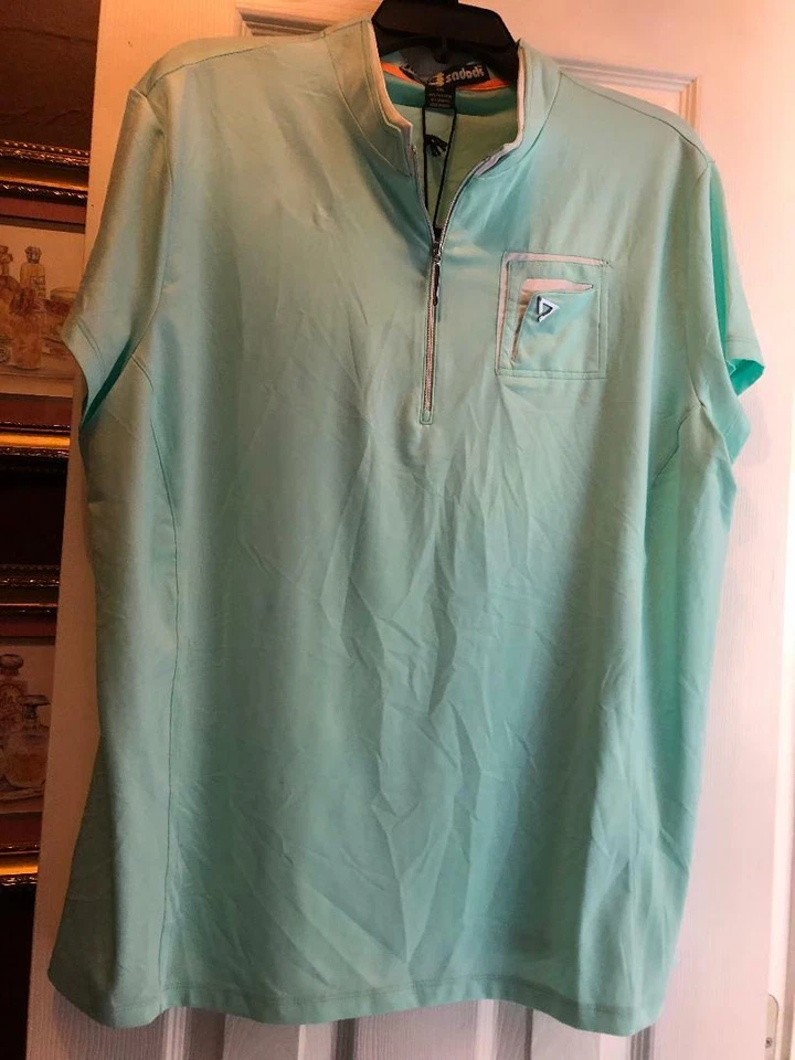 Camisa de golf manga corta Jamie Sadock PACIFICA VERDE AQUA NUEVA CON ETIQUETAS para damas - talla XXL  Foto 1 de 1
