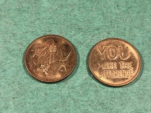 Lot of 2 | Vintage Arcade Game Tokens | 1980s | Lot #12 - Picture 1 of 7