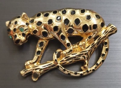 New Napier Gold Tone Cheetah Leopard Big Cat Jungle Animal Pin - Image 1 of 4