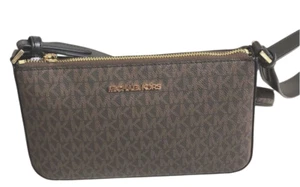 Michael Kors Jet Set Travel Sm Crossbody Bag Tech Attached Mk Braun Schwarz 35S1GT - Bild 1 von 7