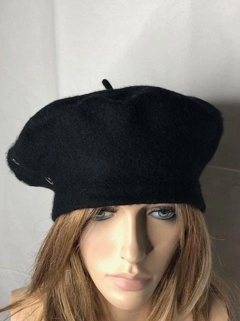 Inc International Concepts Mixed Metallic Beret Black One Size