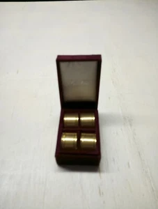 Set of 4 Silver Treasures by Godinger Napkin Rings in Red Velvet Box - Picture 1 of 3