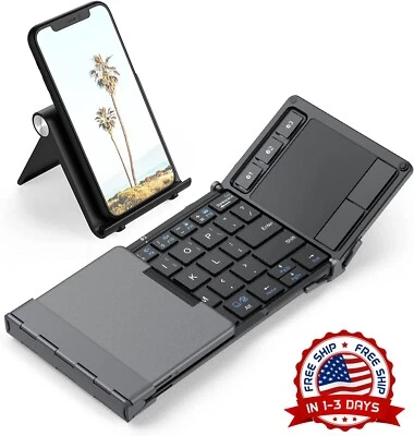 Teclado Bluetooth Plegable Para Viajes, Teclado Plegable Inalámbrico Portátil - Image 1 of 4