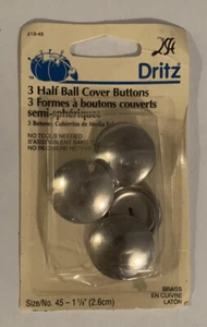 Dritz 3 Half-Ball Cover Buttons Size 45 1-1/8" New in Package - Picture 1 of 2