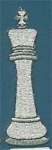 3.25" Silver King Chess Piece Embroidery Patch - Picture 1 of 1