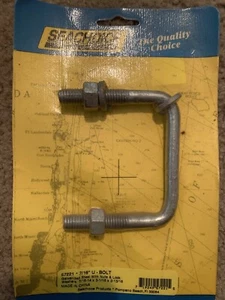 Seachoice Solid Zinc Plated Steel Square U-Bolt 2-13/16" Diameter 7/16-14 57221 - Picture 1 of 1