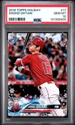 Tarjeta de novato Shohei Ohtani 2018 Topps Holiday #17 LA Angels RC gema como nueva PSA 10 Foto 1 de 2