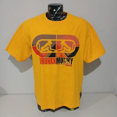 Camiseta Drunkn Munky Vintage Y2K Amarilla Para Hombre Talla XL - EN MUY BUENA CONDICIÓN Foto 1 de 4