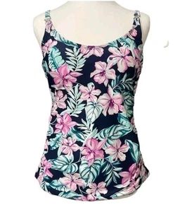 Christina Blue Swimwear Women’s Plus Size 3XD Padded Tankini Top Navy Floral - Picture 1 of 5
