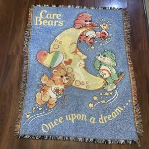 "Manta de regazo con flecos tapiz de osos de cuidado vintage arrojar una vez sobre un sueño 54"" x 40""" - Imagen 1 de 8