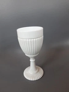 Vintage Milk Glass Hobnail Wine Goblet portieux Vallerysthal 17cms tall - Picture 1 of 9