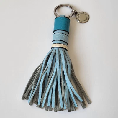 Rebecca Minkoff Key Chain Ring Blue Leather Tassel Bag Purse Tote Charm Hang Tag - Image 1 of 4