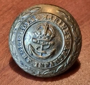 Original WW1 Royal Marines Light Infantry KC Brass Button 24mm - Picture 1 of 2