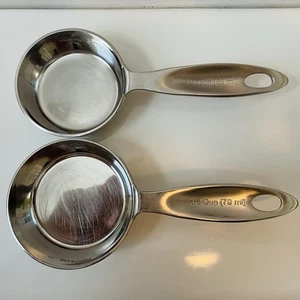Amco 2 Stainless Steel Measuring Cups 1/3 & 1/4 Cup Rust Proof 8440 - Picture 1 of 11