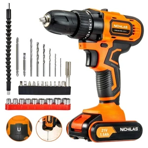 Cordless Drill, 21V Power Screwdriver 2 Variable Speed 3/8” Keyless Chuck, 15... - Picture 1 of 6