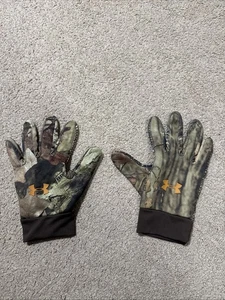 Under Armour Coldgear Camo Gloves Mossy Oak Large - Picture 1 of 3
